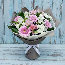 Букет цветов из:  Герберы, Альстромерии и Хризантемы в Булатниково