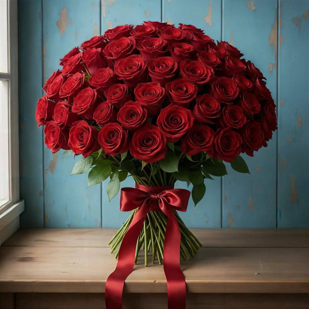 Букет Красные розы Блэк Меджик в Булатниково