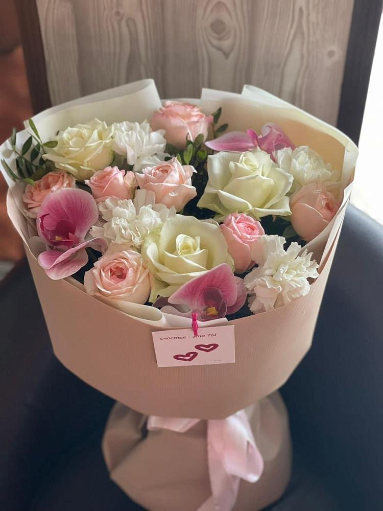 Букет цветов из: Орхидеи, Розы и Гвоздики в Булатниково