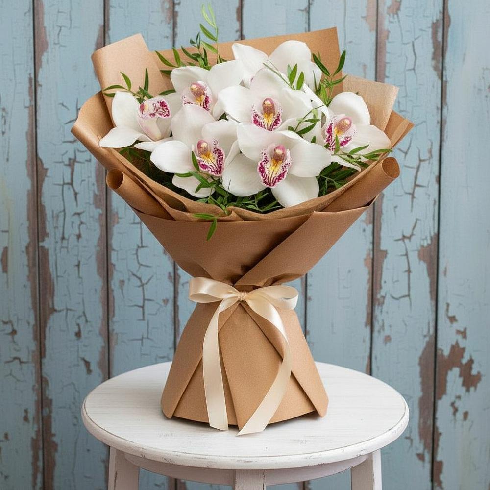 Букет цветов из: Орхидеи и Розы в Булатниково
