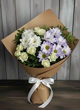 Букет цветов из:  Хризантемы и Розы в Булатниково
