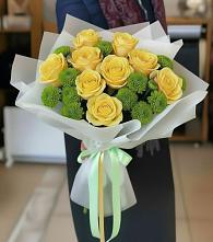 Букет цветов из:  Хризантемы и Розы #REPLACE_PRED# Булатниково