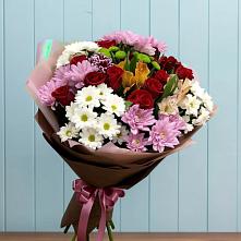 Букет цветов из:  Розы, Хризантемы и Альстромерии в Булатниково