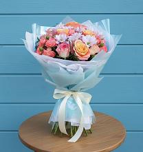 Букет цветов из:  Хризантемы и Розы в Булатниково