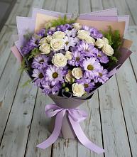 Букет цветов из:  Хризантемы и Розы в Булатниково